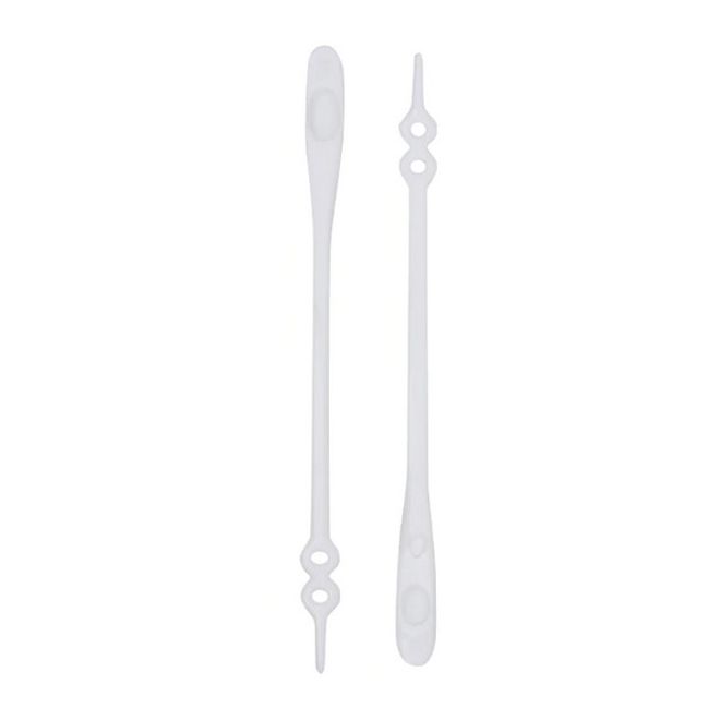 14er Pack Schuhbändel aus Silikon - Flache Schnürsenkel - weiss - Schuhbaendel.ch