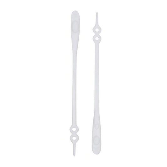 14er Pack Schuhbändel aus Silikon - Flache Schnürsenkel - weiss - Schuhbaendel.ch