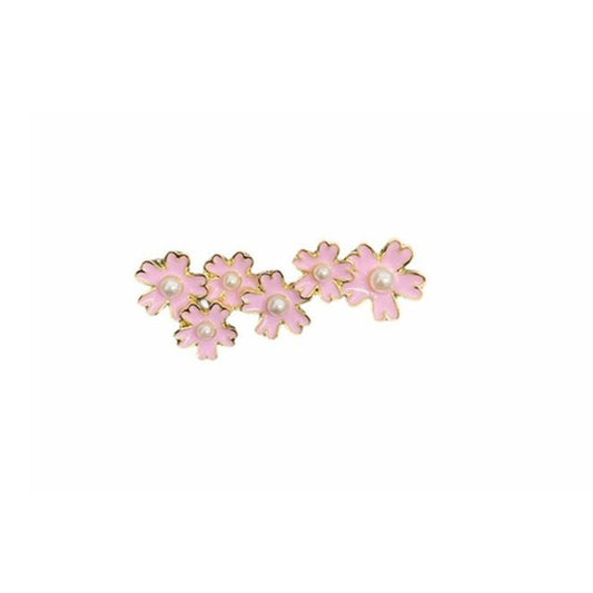 Schnürsenkel Clip - modisches Accessoire für den Schuh - Shine Series - rosa Kirschblüten - gold - Schuhbaendel.ch